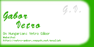 gabor vetro business card
